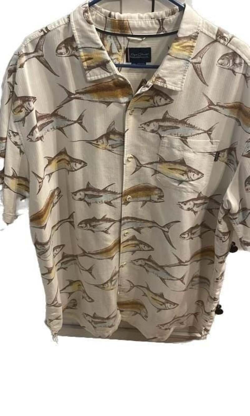 New with out tags  Jack O'Neill Collection Men's XXL Fish Print Short Sleeve But